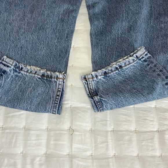 Zara Stone Wash Button Fly Jeans High Rise Straight Leg Women's 34 | Blue | EUC - Picture 5 of 11